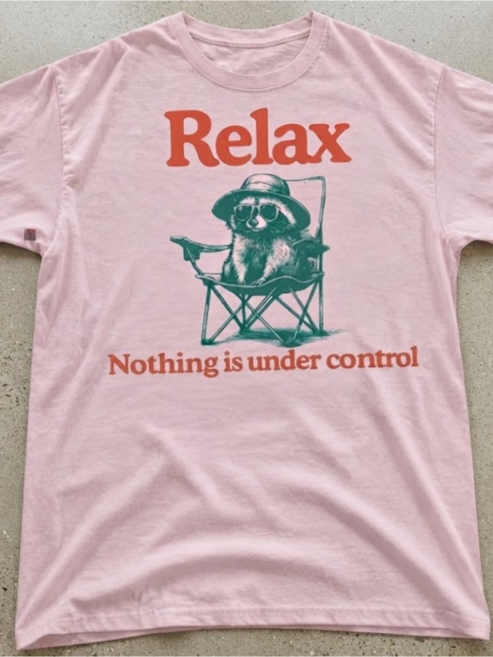 Funny Raccoon Relax Graphic Tee Heavy Blend Cotton Gildan T-Shirt